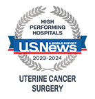 U.S. News High Performing Hospitals badge for Uterine Cancer Surgery